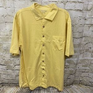 NWT Sportif Butter Yellow Gulf Stream Cotton Button Up Shirt